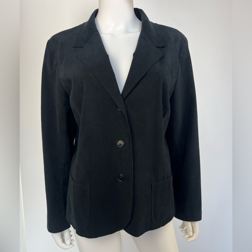 Vintage Black‎ Ultrasuede Blazer – ILGWU Union Made in USA Quiet Lux